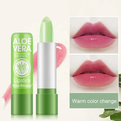 Bálsamo labial hidratante, bálsamo labial Natural de Aloe Vera, lápiz labial de Color que cambia con la temperatura, larga duración